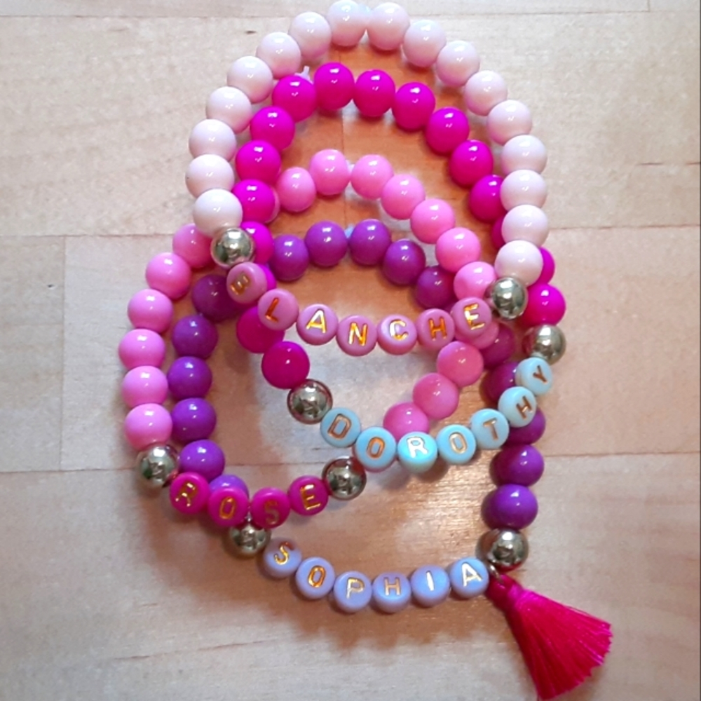 GOLDEN GIRLS Set of 4 Beaded Stretch Bracelets